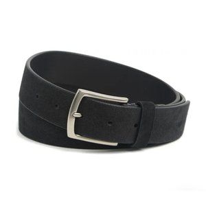 AllSaints 35mm Textured Suede Belt CHARCOAL GREY, Size 42 New